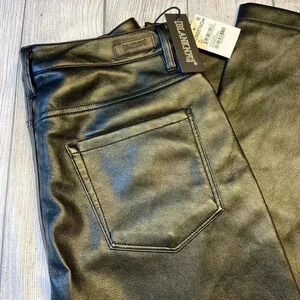 BLANKNYC Women's The Franklin Ribcage Wide Leg Faux‎ Leather Pants 30 Black NWT